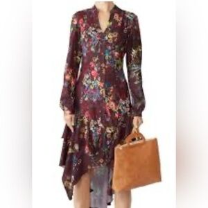 Parker burgundy dress size 4 hi lo style